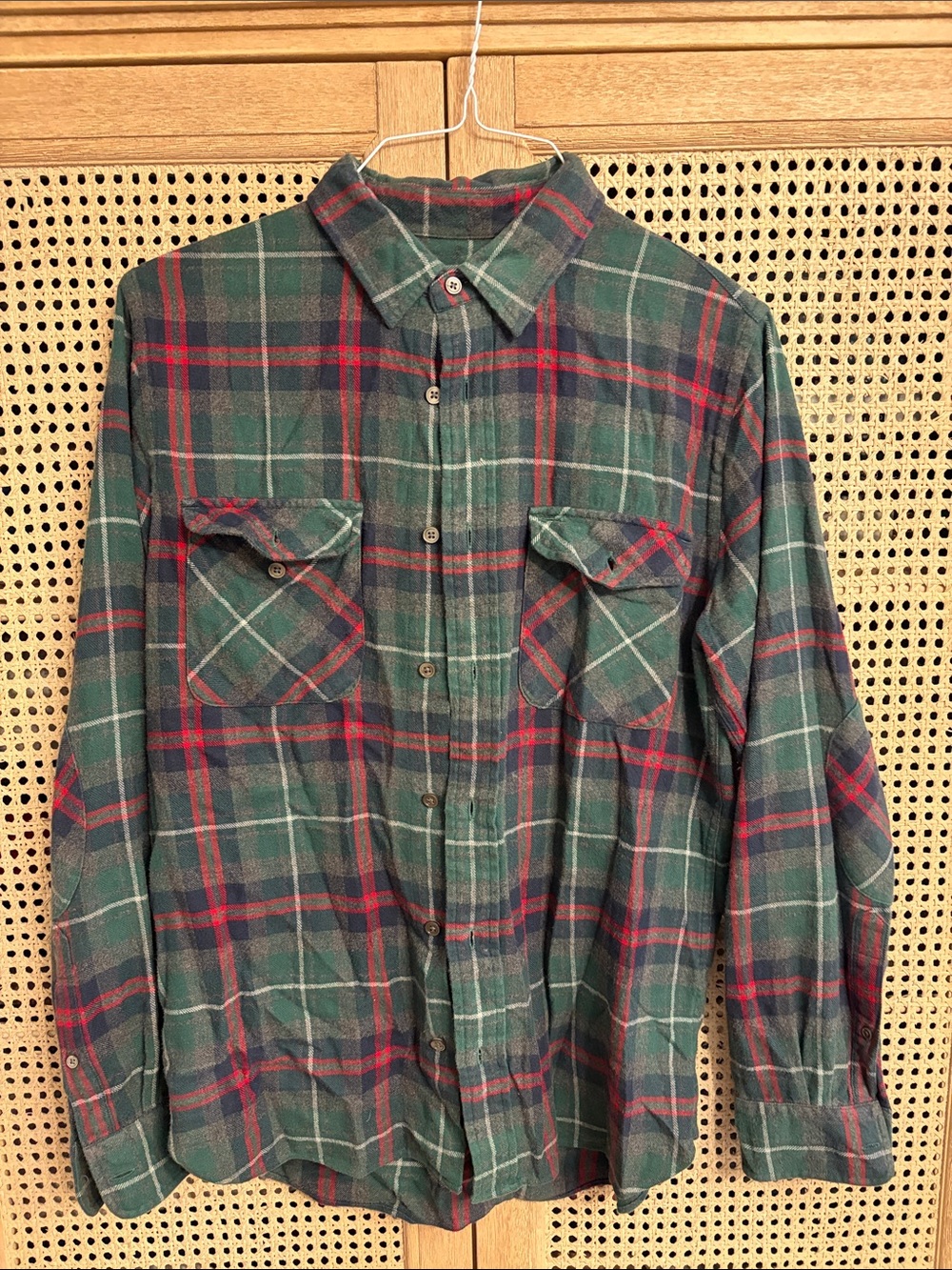 Jack Spade Green and Red Plaid Flannel Button-Down Shirt